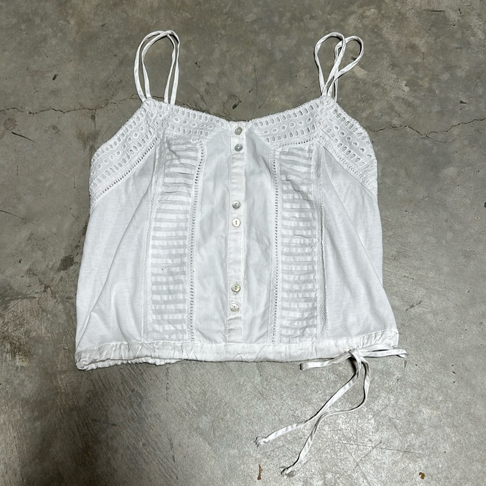 Anthropologie | TINY Natasha White Eyelet Embroidered Cami Tank / Size XS